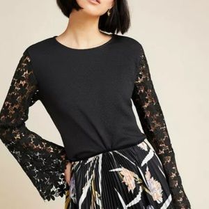 NWT eri + ali black top Anthropologie Sz XS petit